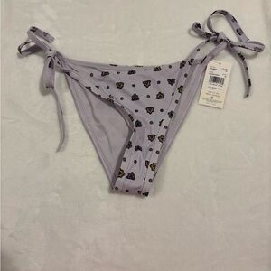 RVCA Lavender Bikini Bottom with Bear Print
